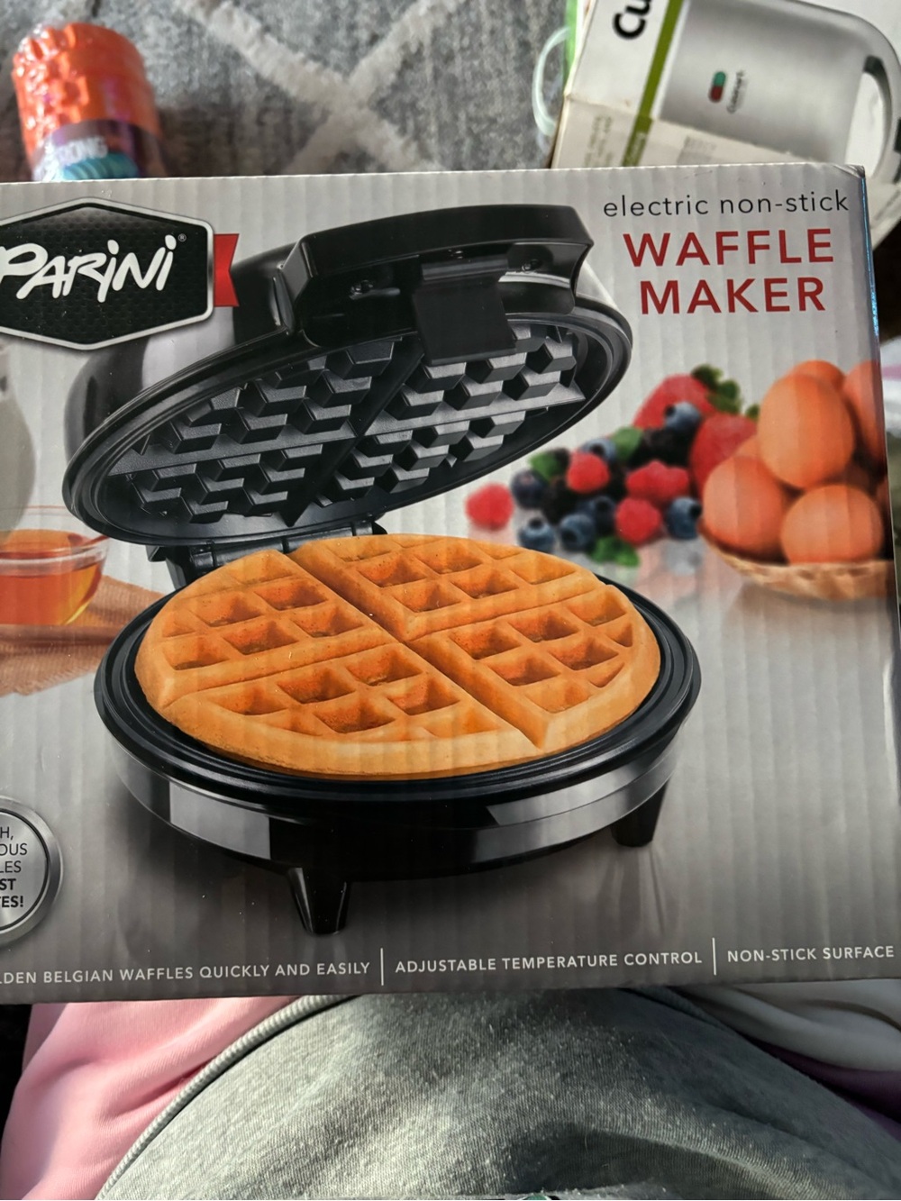 Parini Black Electric Non-Stick Waffle Maker
